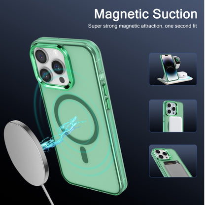 For iPhone 15 Electroplated IMD Magsafe PC Hybrid TPU Phone Case(Green) - iPhone 15 Cases by buy2fix | Online Shopping UK | buy2fix