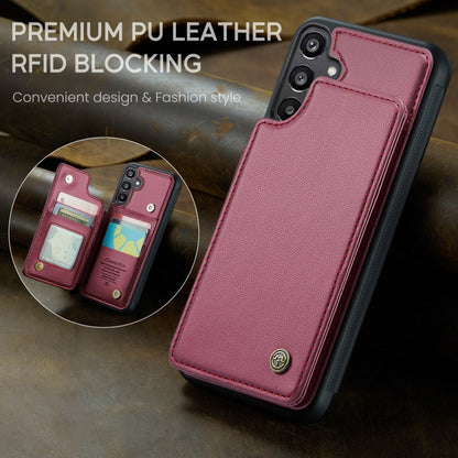 For Samsung Galaxy A15 CaseMe C22 Litchi Texture RFID Anti-theft Leather Phone Case(Wine Red) - Galaxy Phone Cases by CaseMe | Online Shopping UK | buy2fix