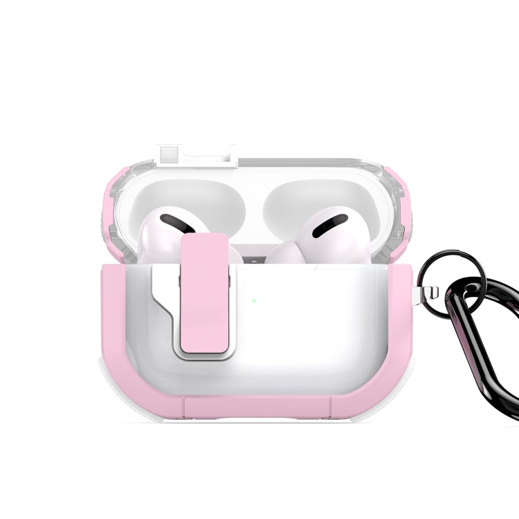 For AirPods Pro 2 DUX DUCIS PECN Series Split Two-color Transparent Earphone Case with Hook(Pink White) - For AirPods Pro 2 by DUX DUCIS | Online Shopping UK | buy2fix