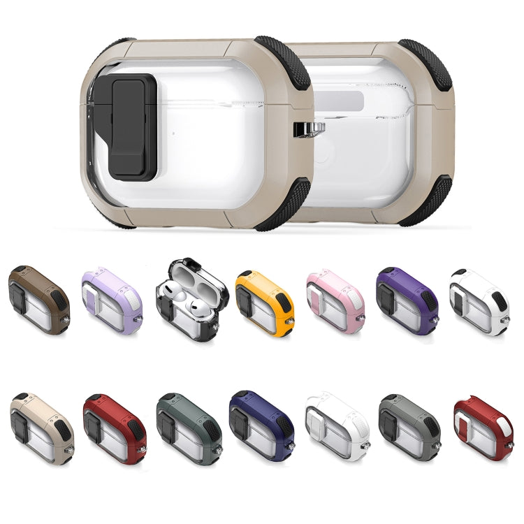 For AirPods Pro 2 DUX DUCIS PECN Series Split Two-color Transparent Earphone Case with Hook(White Black) - For AirPods Pro 2 by DUX DUCIS | Online Shopping UK | buy2fix