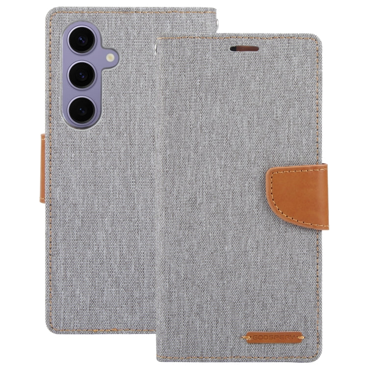 For Samsung Galaxy S24 5G GOOSPERY CANVAS DIARY Fabric Texture Flip Leather Phone Case(Grey) - Galaxy S24 5G Cases by GOOSPERY | Online Shopping UK | buy2fix