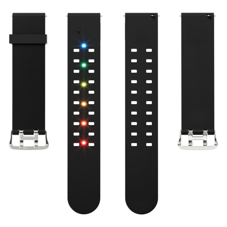 For Apple Watch Series 8 45mm Luminous Colorful Light Silicone Watch Band(Black) - Watch Bands by buy2fix | Online Shopping UK | buy2fix