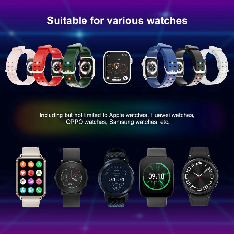 For Apple Watch Ultra 2 49mm Luminous Colorful Light Silicone Watch Band(Black) - Watch Bands by buy2fix | Online Shopping UK | buy2fix