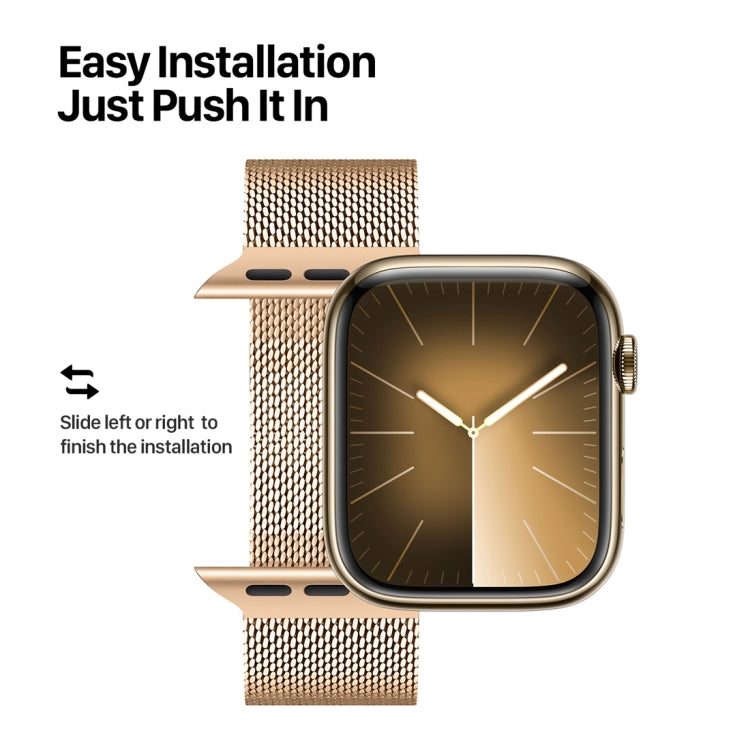 For Apple Watch Series 9 41mm DUX DUCIS Milanese Pro Series Stainless Steel Watch Band(Gold) - Watch Bands by DUX DUCIS | Online Shopping UK | buy2fix