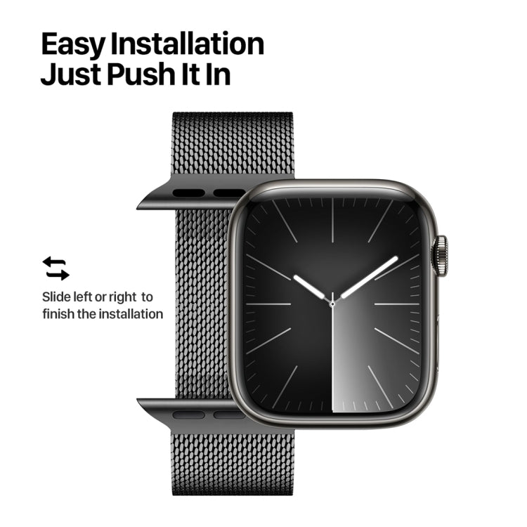 For Apple Watch Series 7 41mm DUX DUCIS Milanese Pro Series Stainless Steel Watch Band(Black) - Watch Bands by DUX DUCIS | Online Shopping UK | buy2fix