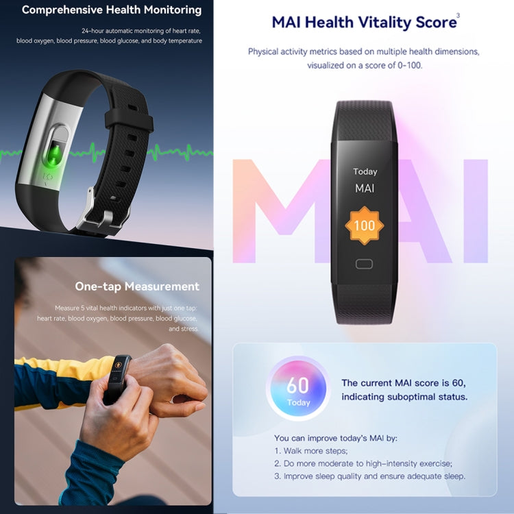 S5-4 Smart Bracelet IP68 Waterproof Heart Rate Sport Fitness Tracker Smart Watch(Blue) - Smart Wristbands by buy2fix | Online Shopping UK | buy2fix