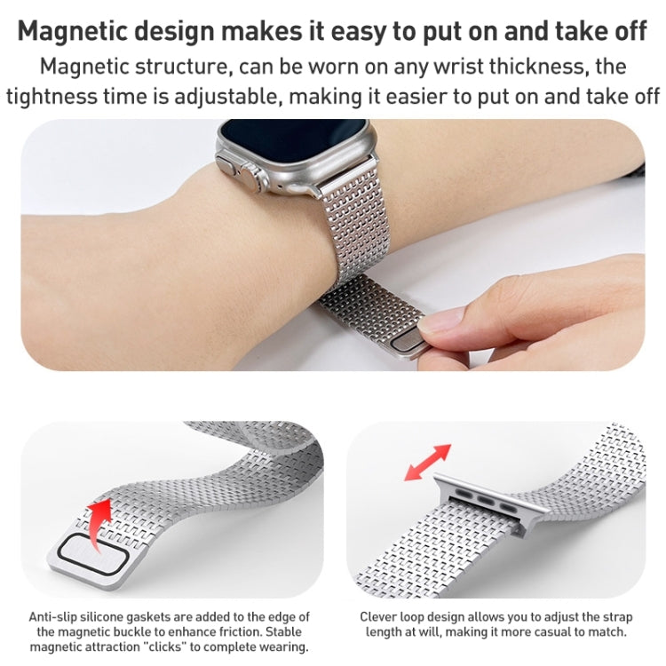 For Apple Watch Series 9 41mm Milanese Loop Magnetic Clasp Stainless Steel Watch Band(Silver) - Watch Bands by buy2fix | Online Shopping UK | buy2fix