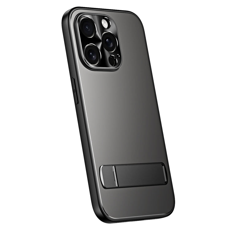 For iPhone 13 Pro R-JUST RJ-61 Electroplating Frosted TPU + PC Phone Case with Holder(Grey) - iPhone 13 Pro Cases by R-JUST | Online Shopping UK | buy2fix