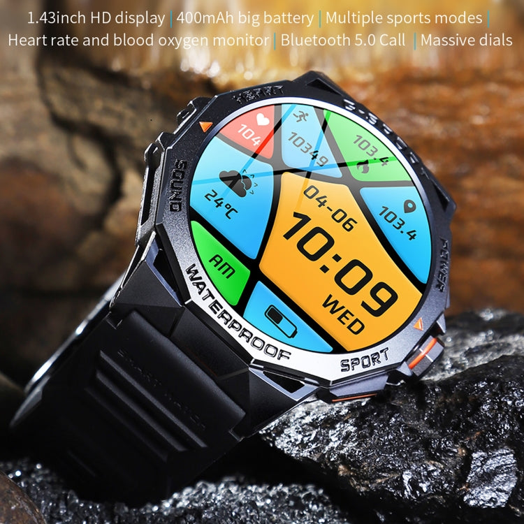 LEMFO K62 1.43 inch AMOLED Round Screen Smart Watch Supports Bluetooth Calls(Black) - Smart Watches by LEMFO | Online Shopping UK | buy2fix