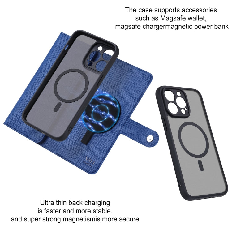 For iPhone 12 Pro Max ViLi GHA Series Shockproof MagSafe RFID Leather Attraction Horizontal Flip Phone Case(Blue) - iPhone 12 Pro Max Cases by ViLi | Online Shopping UK | buy2fix