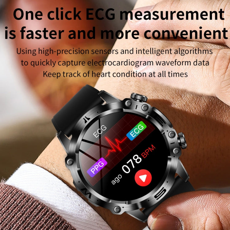 ET482 1.43 inch AMOLED Screen Sports Smart Watch Support Bluethooth Call /  ECG Function(Black Silicone Band) - Smart Watches by buy2fix | Online Shopping UK | buy2fix