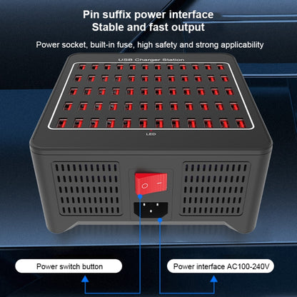 YFY-A78 300W 60 Ports USB Smart Charging Station(UK Plug) - Multifunction Charger by buy2fix | Online Shopping UK | buy2fix