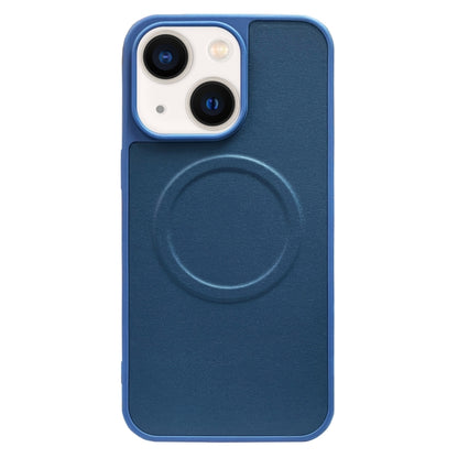 For iPhone 14 2 in 1 MagSafe Magnetic Silicone Leather Phone Case(Blue) - iPhone 14 Cases by buy2fix | Online Shopping UK | buy2fix