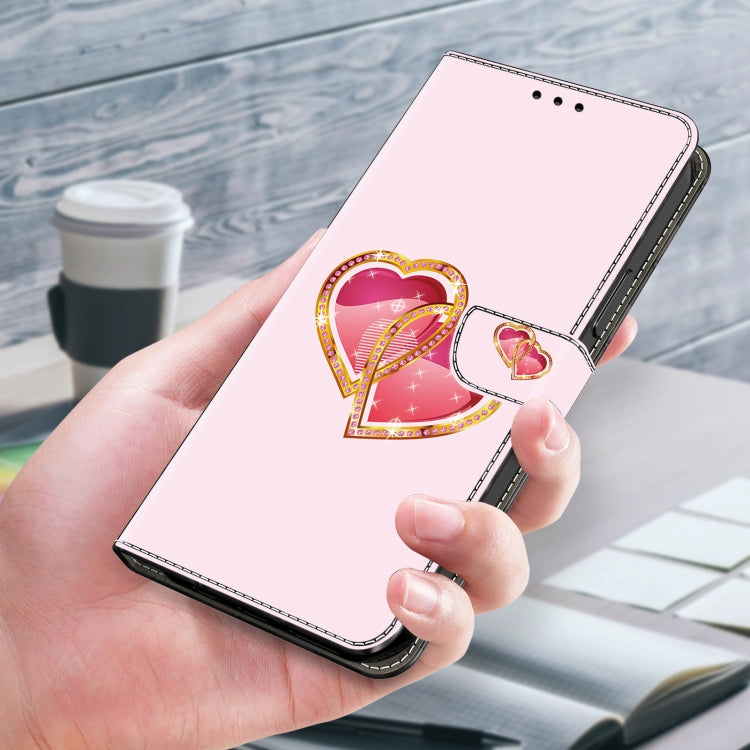 For Honor 90 Lite Crystal Painted Leather Phone case(Love Peach) - Honor Cases by buy2fix | Online Shopping UK | buy2fix