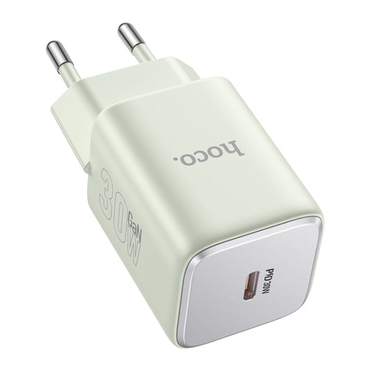hoco N43 Vista PD30W Single Port Type-C Charger, EU Plug(Green) - USB Charger by hoco | Online Shopping UK | buy2fix
