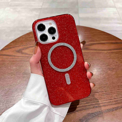 For iPhone 14 Pro Glitter MagSafe Magnetic TPU Phone Case(Red) - iPhone 14 Pro Cases by buy2fix | Online Shopping UK | buy2fix