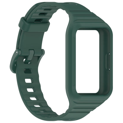 For Samsung Galaxy Fit 3 Solid Color Integrated TPU Watch Band(Dark Green) - Watch Bands by buy2fix | Online Shopping UK | buy2fix