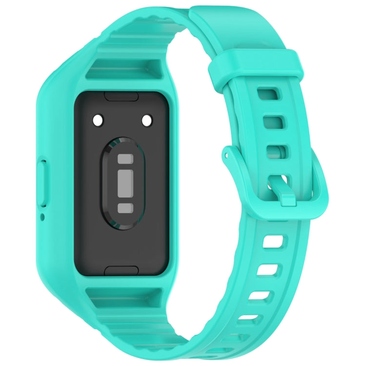 For Samsung Galaxy Fit 3 Solid Color Integrated TPU Watch Band(Cyan) - Watch Bands by buy2fix | Online Shopping UK | buy2fix