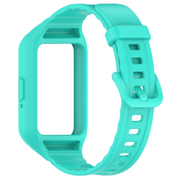 For Samsung Galaxy Fit 3 Solid Color Integrated TPU Watch Band(Cyan) - Watch Bands by buy2fix | Online Shopping UK | buy2fix