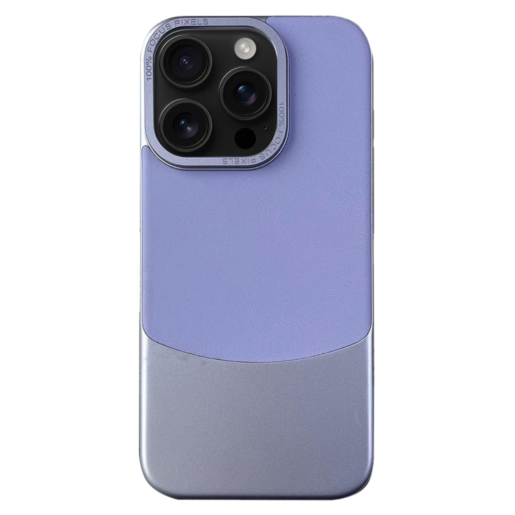 For iPhone 16 Pro Napa Texture PC + Leather Phone Case(Light Purple) - iPhone 16 Pro Cases by buy2fix | Online Shopping UK | buy2fix