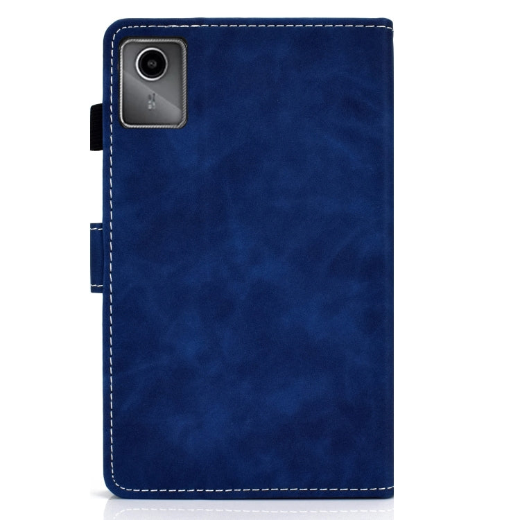 For Lenovo Tab M11 / Xiaoxin Pad 11 2024 Stitching Cowhide Texture Smart Leather Tablet Case(Blue) - Lenovo by buy2fix | Online Shopping UK | buy2fix