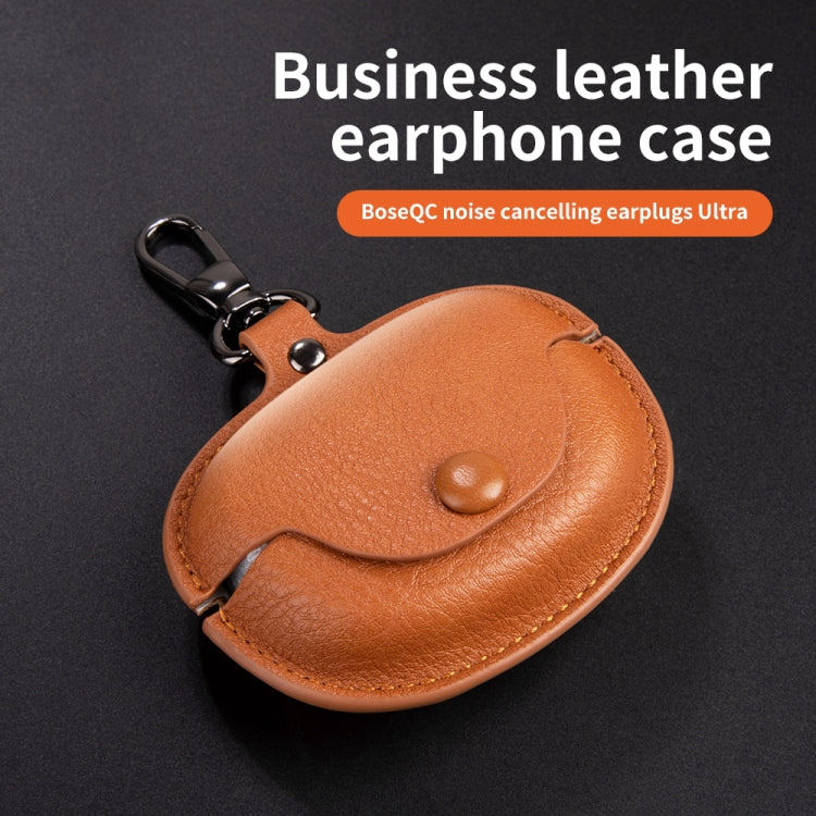 For Bose QuietComfort Ultra Wireless Earphone Leather Protective Case(Black) - Other Earphone Case by buy2fix | Online Shopping UK | buy2fix