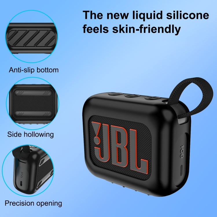 For JBL Go 4 Wireless Bluetooth Speaker Silicone Protective Case(Black) - Protective Case by buy2fix | Online Shopping UK | buy2fix