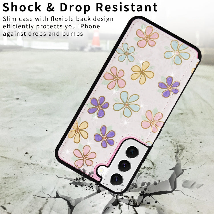 For Samsung Galaxy S22 5G Printed Double Buckle RFID Anti-theft Phone Case(Blossoming Flowers) - Galaxy S22 5G Cases by buy2fix | Online Shopping UK | buy2fix