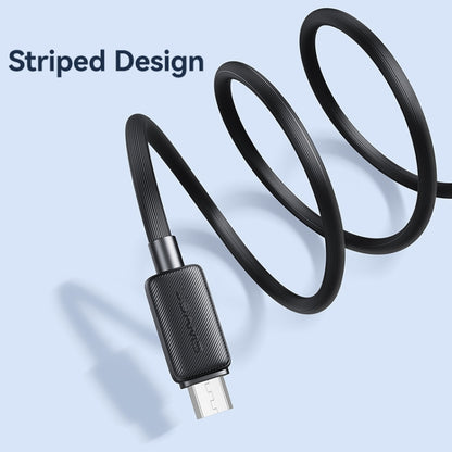 USAMS US-SJ700 USB to Micro USB 2A Striped Fast Charge Data Cable, Length:3m(Black) - Micro USB Cable by USAMS | Online Shopping UK | buy2fix