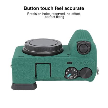 For Sony ILCE-6700 / A6700 Litchi Texture Soft Silicone Protective Case(Green) - Protective Case by buy2fix | Online Shopping UK | buy2fix