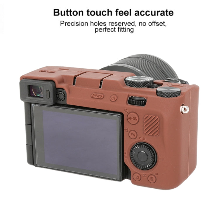 For Sony ILCE-7CM2 / A7C II / A7CR Glossy Soft Silicone Protective Case(Coffee) - Protective Case by buy2fix | Online Shopping UK | buy2fix