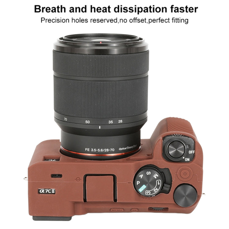 For Sony ILCE-7CM2 / A7C II / A7CR Glossy Soft Silicone Protective Case(Coffee) - Protective Case by buy2fix | Online Shopping UK | buy2fix