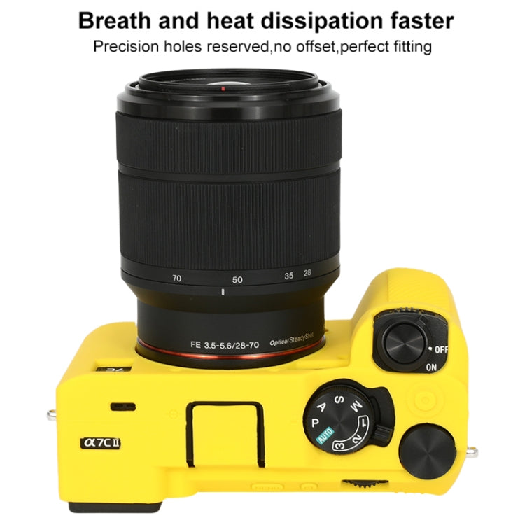 For Sony ILCE-7CM2 / A7C II / A7CR Glossy Soft Silicone Protective Case(Yellow) - Protective Case by buy2fix | Online Shopping UK | buy2fix