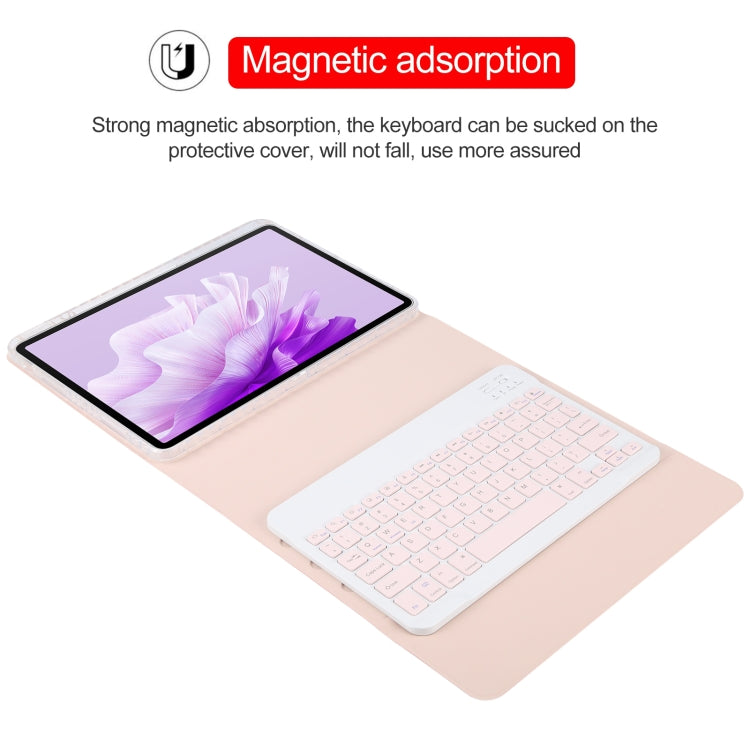 For Huawei MatePad Air 11.5 Square Button Bluetooth Keyboard Rotatable Holder Leather Case(Rose Gold) - Huawei Keyboard by buy2fix | Online Shopping UK | buy2fix