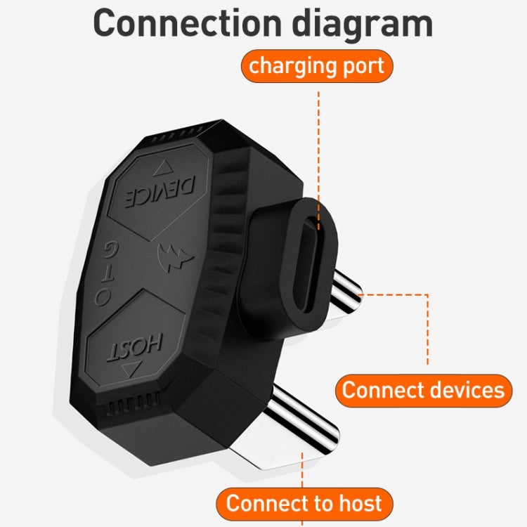 Type-C to USB-C / Type-C + 8 Pin Lavalier Microphone U-shaped Charging Adapter OTG Converter(Black) - Microphone Audio Cable & Connector by buy2fix | Online Shopping UK | buy2fix