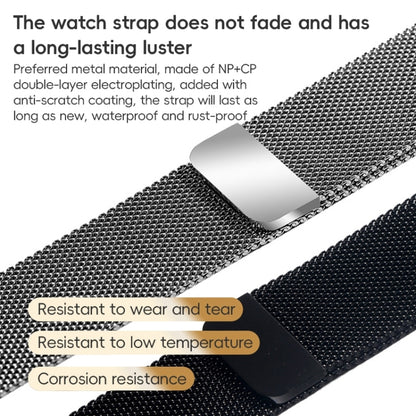 For Apple Watch Series 7 45mm ZGA Milanese Magnetic Metal Watch Band(Black) - Watch Bands by ZGA | Online Shopping UK | buy2fix