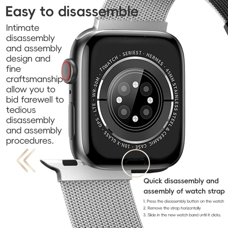 For Apple Watch Series 10 42mm ZGA Milanese Magnetic Metal Watch Band(Silver) - Watch Bands by ZGA | Online Shopping UK | buy2fix