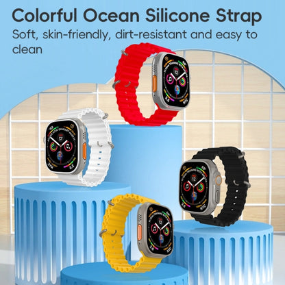 For Apple Watch Series 6 44mm ZGA Ocean Silicone Watch Band(Yellow) - Watch Bands by ZGA | Online Shopping UK | buy2fix