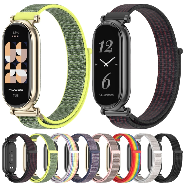 For Xiaomi Mi Band 8 / 9 / 9 NFC Mijobs GT4 Breathable Nylon Loop Watch Band(Black Red) - Watch Bands by MIJOBS | Online Shopping UK | buy2fix