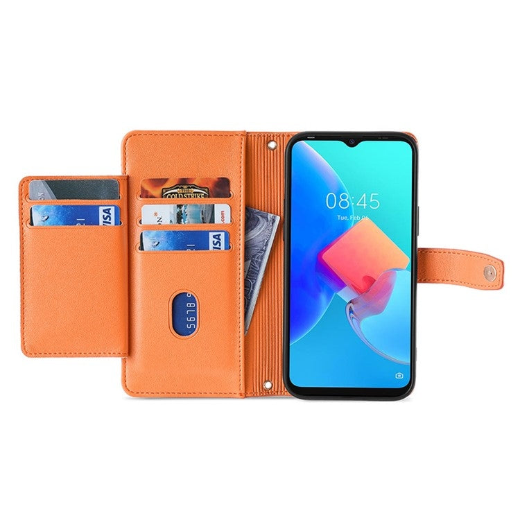 For Motorola Moto G Play 4G 2024 Sheep Texture Cross-body Zipper Wallet Leather Phone Case(Orange) - Motorola Cases by buy2fix | Online Shopping UK | buy2fix