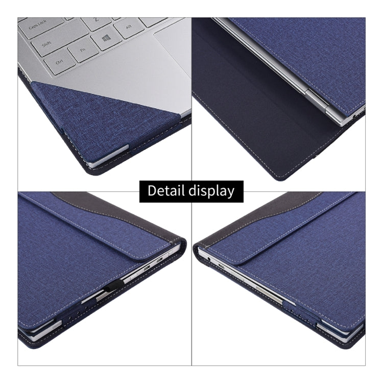 For Microsoft Surface Laptop 6 15 inch Cloth Texture Laptop Leather Case With Stand Function(Blue) - 15 inch by buy2fix | Online Shopping UK | buy2fix