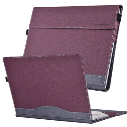 For Lenovo ThinkPad X1 Carbon Gen 10 Cloth Texture Laptop Leather Protective Case(Wine Red) - Other by buy2fix | Online Shopping UK | buy2fix