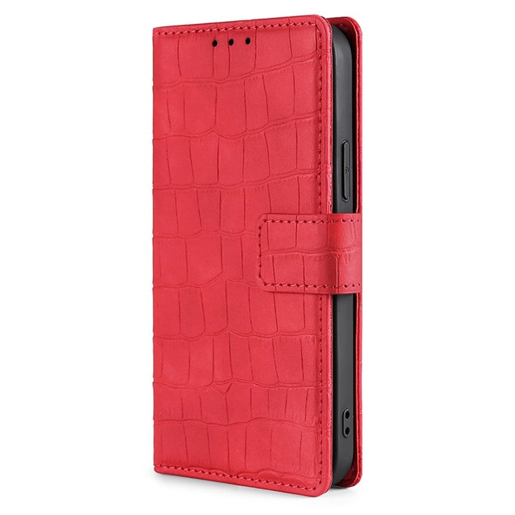 For Motorola Edge 5G 2024 Skin Feel Crocodile Magnetic Clasp Leather Phone Case(Red) - Motorola Cases by buy2fix | Online Shopping UK | buy2fix