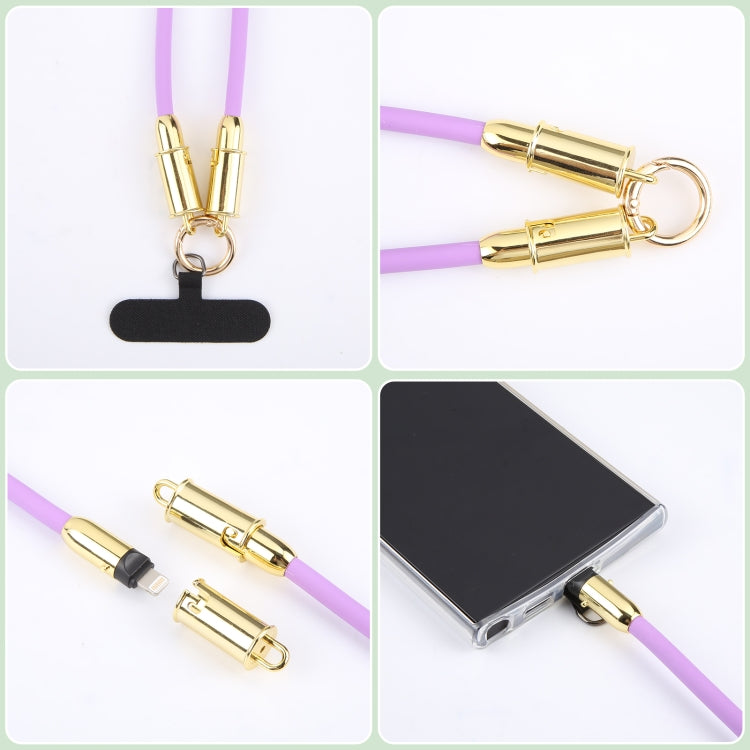 Type-C to 8 Pin Silicone Data Cable Phone Anti-lost Crossbody Lanyard, Length: 1.2m(Purple) - 2 in 1 Cable by buy2fix | Online Shopping UK | buy2fix