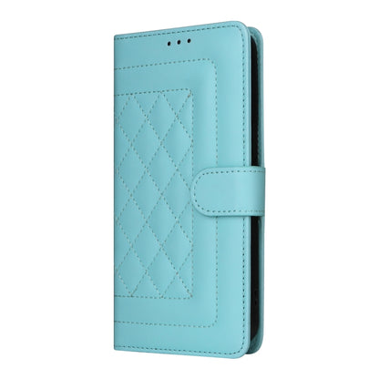 For iPhone 16 Plus Diamond Lattice Leather Flip Phone Case(Mint Green) - iPhone 16 Plus Cases by buy2fix | Online Shopping UK | buy2fix