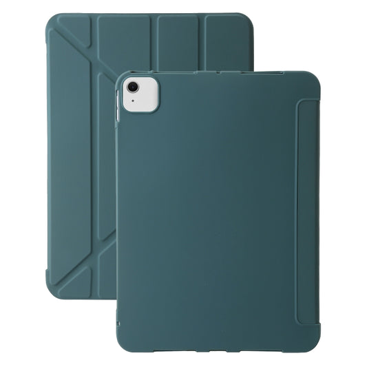 For iPad Air 11 2024 TPU Deformation Flip Leather Tablet Case with Holder(Dark Green) - iPad Air 11 2024 Cases by buy2fix | Online Shopping UK | buy2fix