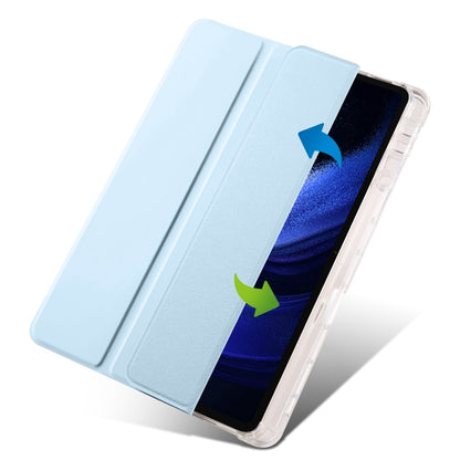 For iPad Air 11 2024 3-fold Clear TPU Smart Leather Tablet Case with Pen Slot(Ice Blue) - iPad Air 11 2024 Cases by buy2fix | Online Shopping UK | buy2fix