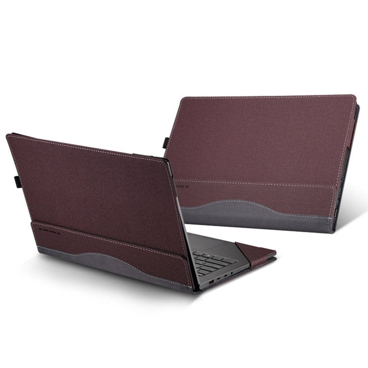 For HP ProBook 445 14 inch G10 Leather Laptop Shockproof Protective Case(Wine Red) - Screen & Keyboard Cover by buy2fix | Online Shopping UK | buy2fix