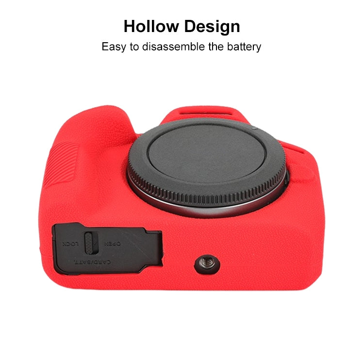 For Canon EOS R100 Litchi Texture Soft Silicone Protective Case(Red) - Protective Case by buy2fix | Online Shopping UK | buy2fix