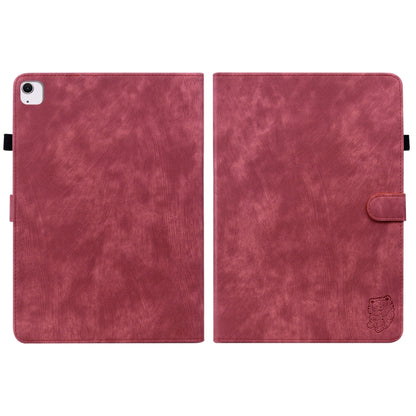 For iPad Air 11 2024 Embossed Tiger Pattern Leather Tablet Case(Red) - iPad Air 11 2024 Cases by buy2fix | Online Shopping UK | buy2fix